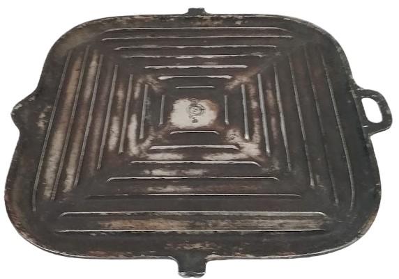Antique Silver Seal Century Cast Aluminum Square Griddle Possibly Reversible