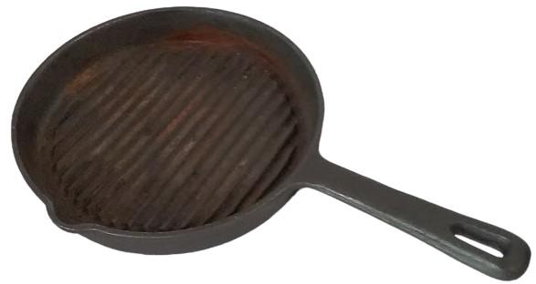Antique Cast Iron Ridged Vintage Skillet 8" Diameter