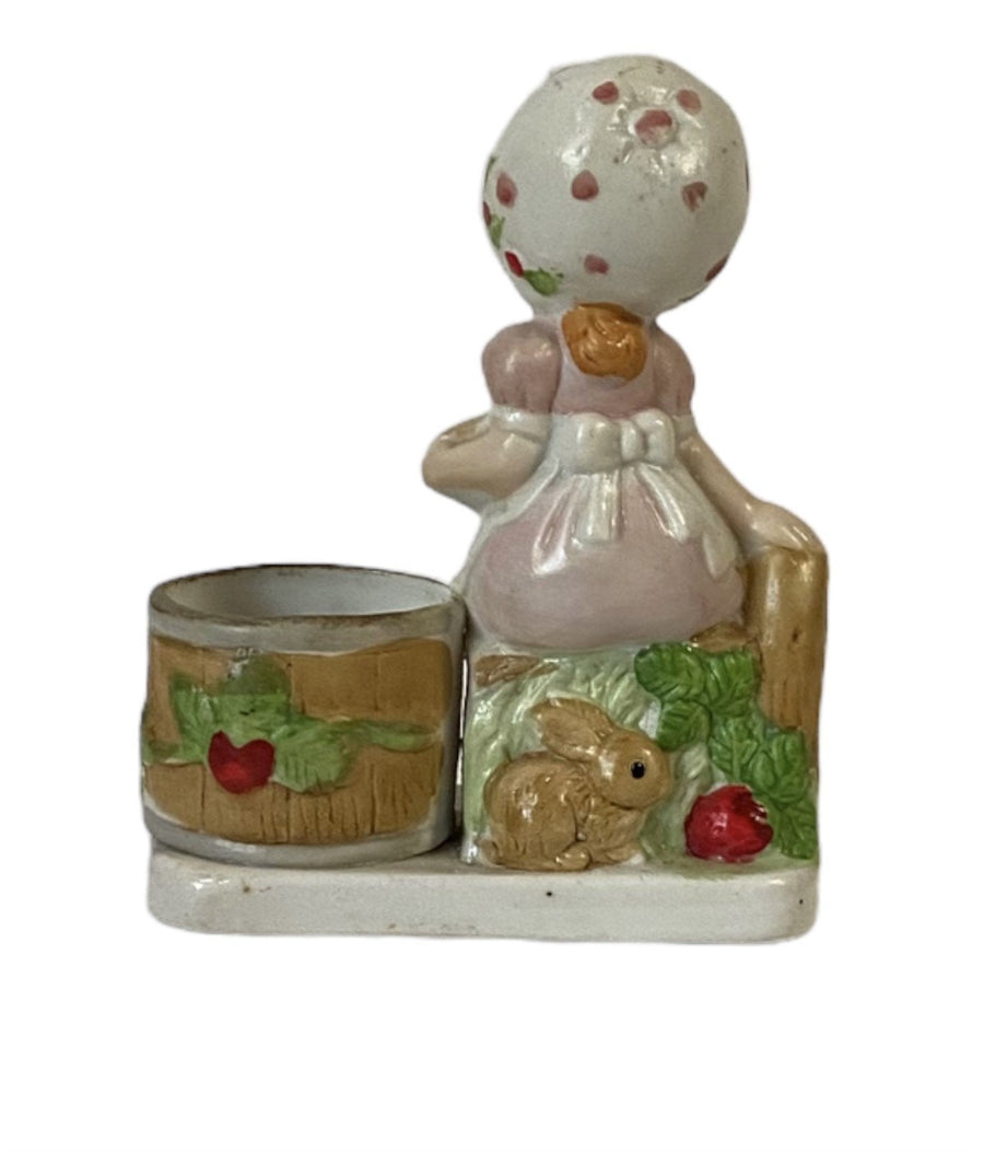 Jasco Strawberry Patches Girl, 1980, Porcelain Figurine