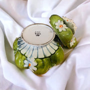 Inarco Japan 1967 Green Apple and Daisy Design Cookie Jar Vintage