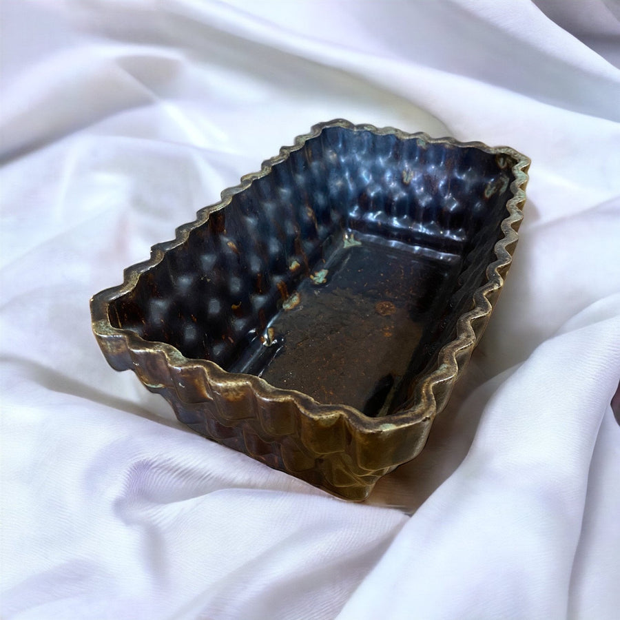 Vintage Pottery Planter Set, Ceramic Glaze Drip 2 Pieces