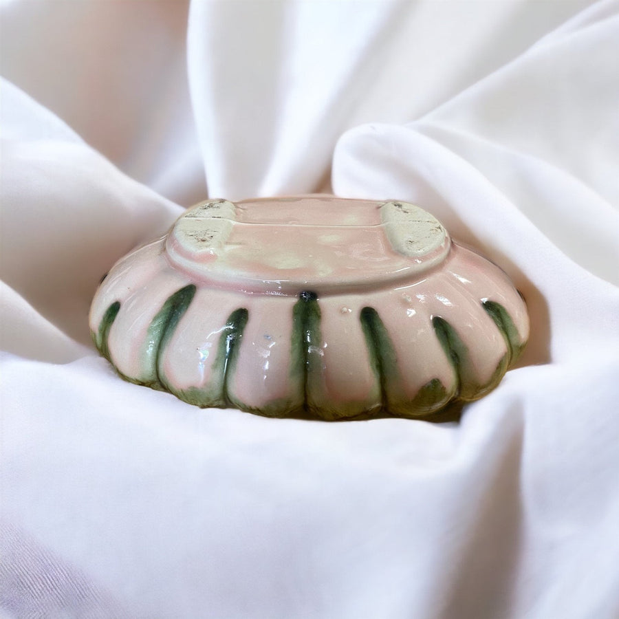 Vintage Pottery Planter Set, Ceramic Glaze Drip 2 Pieces
