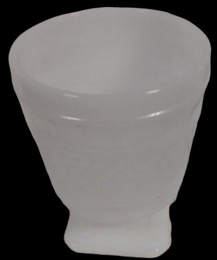 Antique Napco1180 Hobnail Milk Glass Thumbprint Vase 5.5" High Square Base