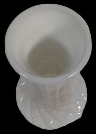 Antique Milk Glass Vase Vintage Quilted Diamond Pattern 9" High