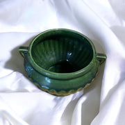 Emerald Green Pottery Glazed Pedestal Planter Pot Vase