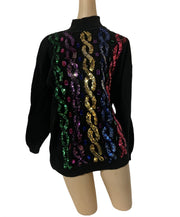 Sweater IB Diffusion 1992 Size S Women's Knit Turtleneck Multicolor Sequin Gems