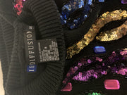 Sweater IB Diffusion 1992 Size S Women's Knit Turtleneck Multicolor Sequin Gems