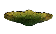 Glass Bowl Gondola Green Yellow Ombre Botanic Leaf Design Home Centerpiece Decor