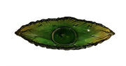 Glass Bowl Gondola Green Yellow Ombre Botanic Leaf Design Home Centerpiece Decor