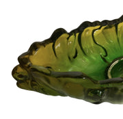 Glass Bowl Gondola Green Yellow Ombre Botanic Leaf Design Home Centerpiece Decor