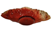 Glass Bowl Red Yellow Ombre Botanic Leaf Design Home Centerpiece Decor