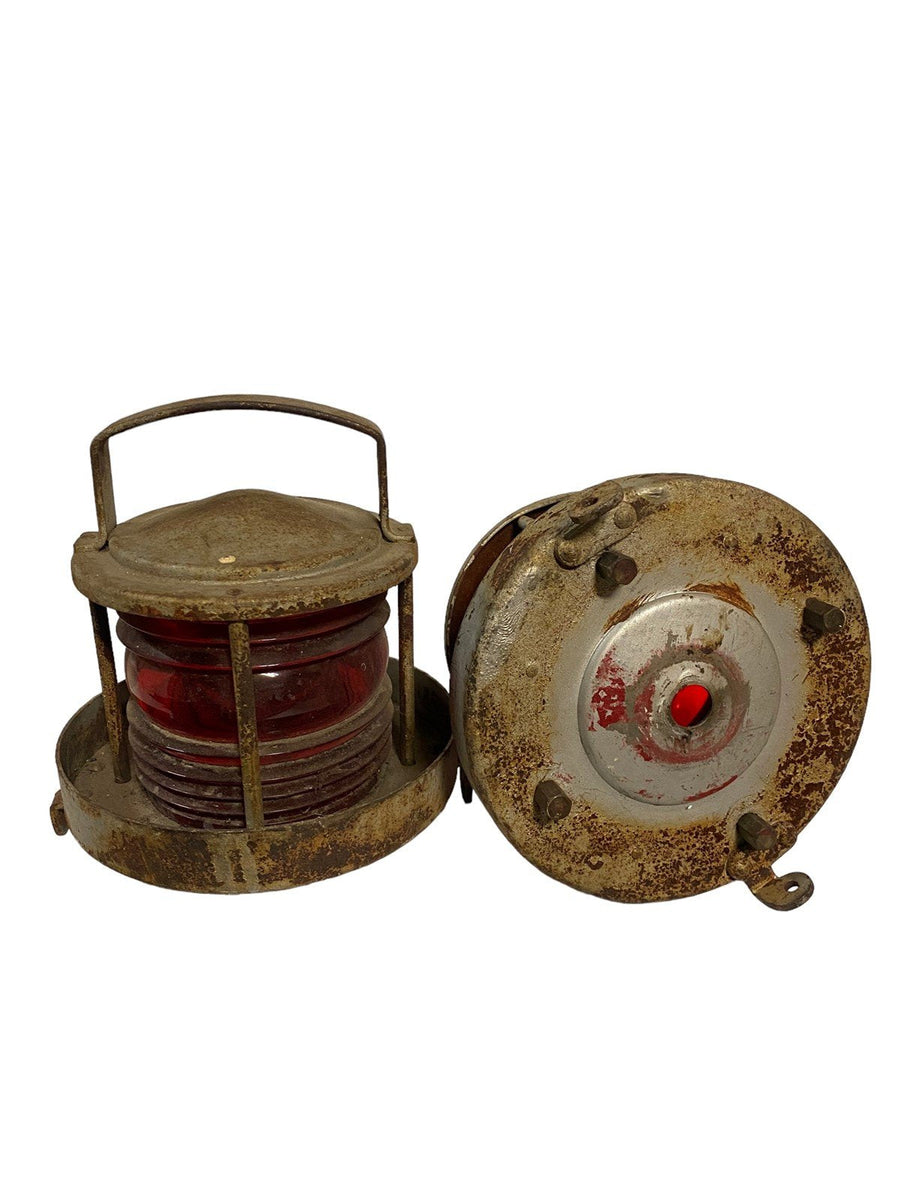 Antique Nautical Ships Signal Navigation Lanterns Set of Two