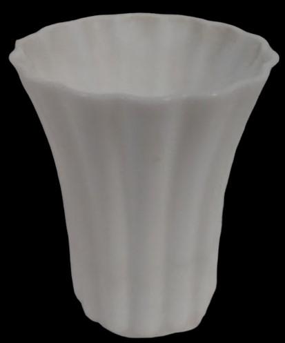 Antique Fluted Vase Vintage Milk Glass 6" High