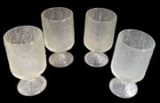 Antique Frosted Tumbler Vintage Indiana Glass Tree Bark Set of 4