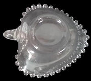 Antique Candlewick Vintage Imperial Glass Heart-Shaped Bowl and Ashtray