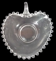 Antique Candlewick Vintage Imperial Glass Heart-Shaped Bowl and Ashtray