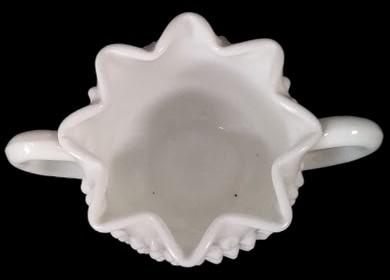 Antique Fenton Vintage Milk Glass Hobnail Sugar and Creamer MCM