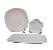 Vintage Set of Three Hall China White Glass Serving Dishes Plate Tray Platter
