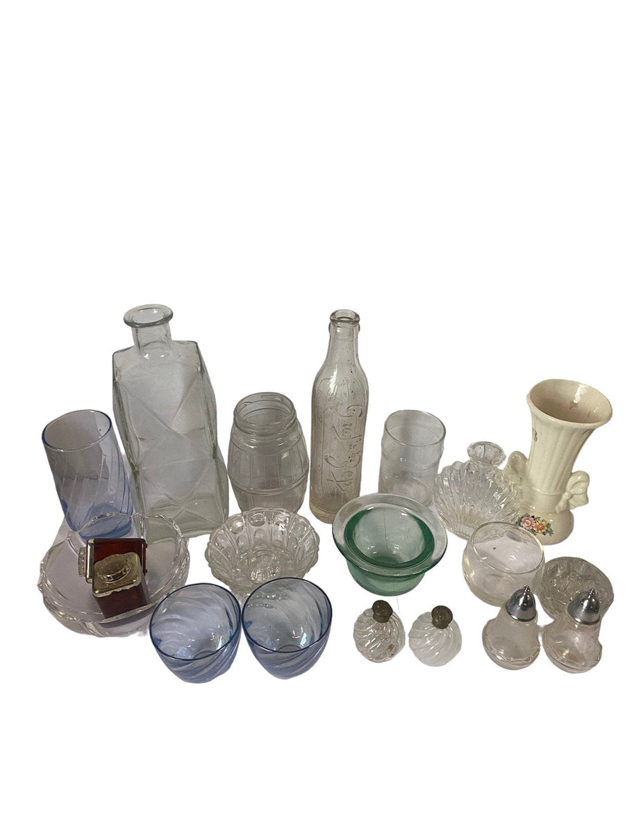 Mixed Glass Pieces Crafts and Diys Bundle Bottles, Vases, Bowls, Cups, Shakers