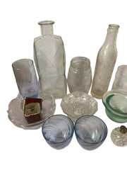Mixed Glass Pieces Crafts and Diys Bundle Bottles, Vases, Bowls, Cups, Shakers