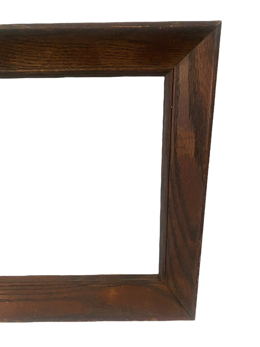 Antique Stained Oak Wood Frame, Solid Wood Empty Frame