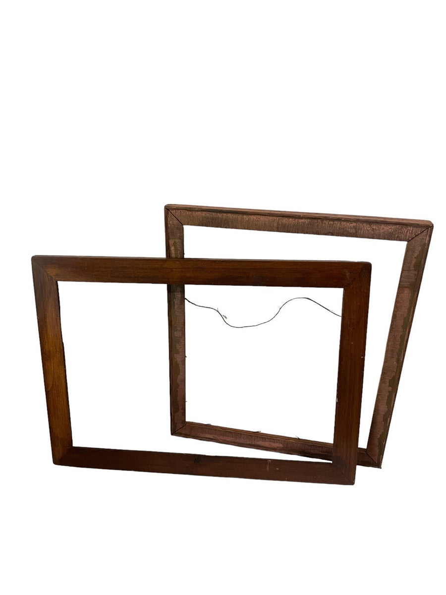 Antique Stained Maple and Mohagany Wood Frame Set, Solid Wood Empty Frame