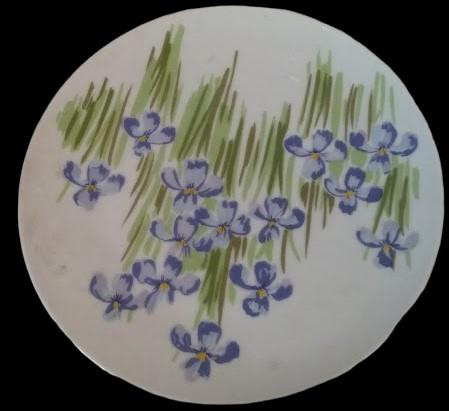 Fitz and Floyd Vintage Snack Plate and Mug with Pansies