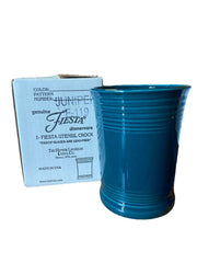 Fiesta - Juniper Blue Utensil Crock Brand New in Box Homer Laughlin Deadstock