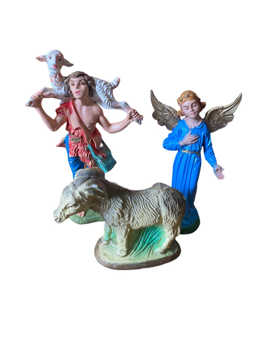 Nativity Set Depose Italy Vintage 1970s Ceramic and Plastic