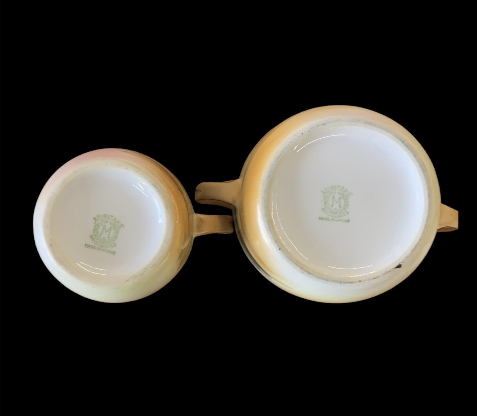 Vintage Noritake Hand Painted Sugar Bowl and Creamer Set House in the Woods