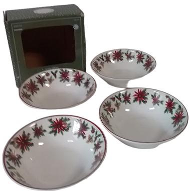 Christmas Bowls Poinsettia Bouquet Pattern Martha Stewart Winter Jubilee (4)