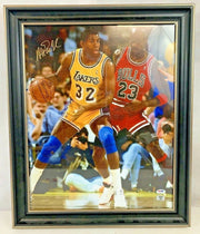 Los Angeles Lakers Basketball Magic Johnson Autographed PSA Photograph Jordan