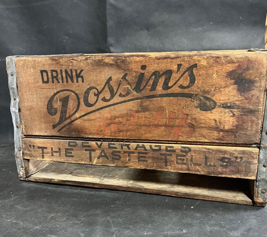 Vintage Dossin's Beverage Wood Soda Bottle Crate Detroit