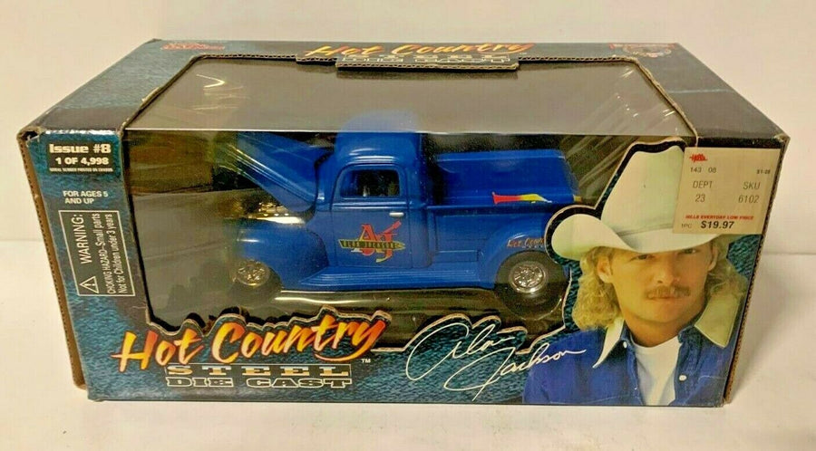 VINTAGE HOT COUNTRY STEEL DIECAST ALAN JACKSON 1/18 SCALE BLUE TRUCK