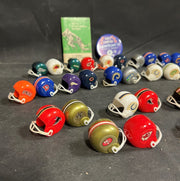 Vintage Lot of 33 Mini NFL Football Helmets 1973 Football Guide