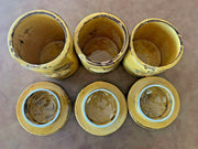 Canister Set with Lids Vintage Yellow with Fruit Decorations Kitchenware Ceramic