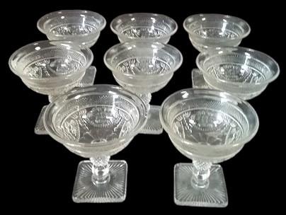 Antique Imperial Glass of Ohio Vintage Chroma Pattern Plates Goblets 28 Pieces