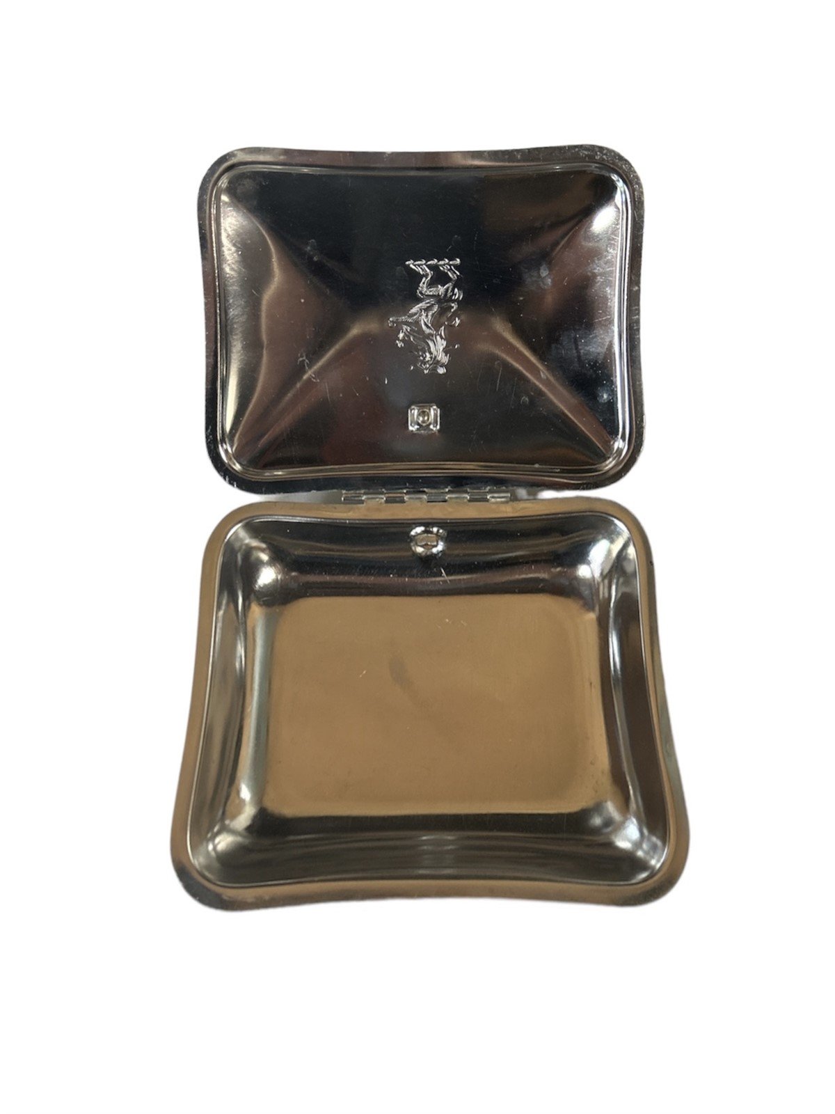 Elegant Hand Held Metal Lion Family Crest Embossed Crumb Collector for Cleaning