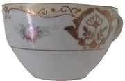Antique Hand Painted Nippon Vintage Floral Design Bone China 4 Cups 5 Saucers