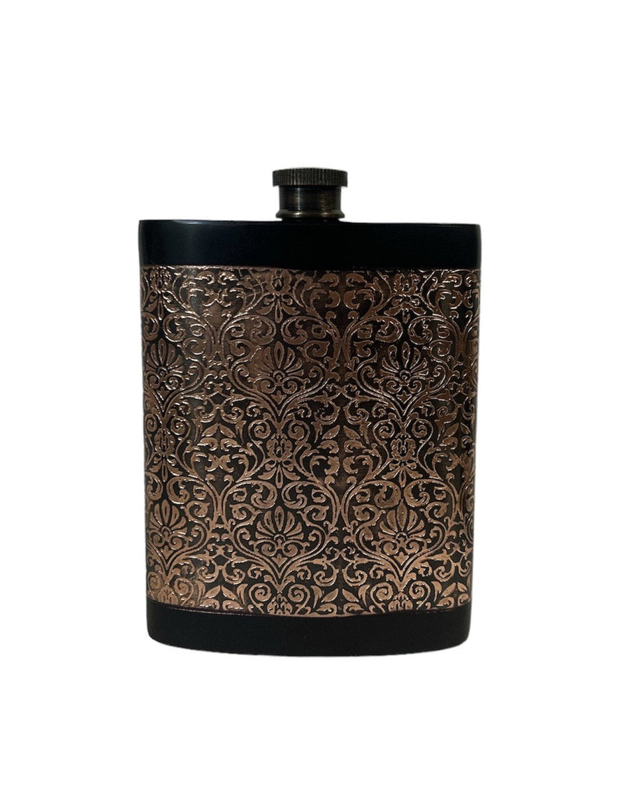 Handcrafted Hand Engraved New in Box Prince of Scots Jacobean Flask