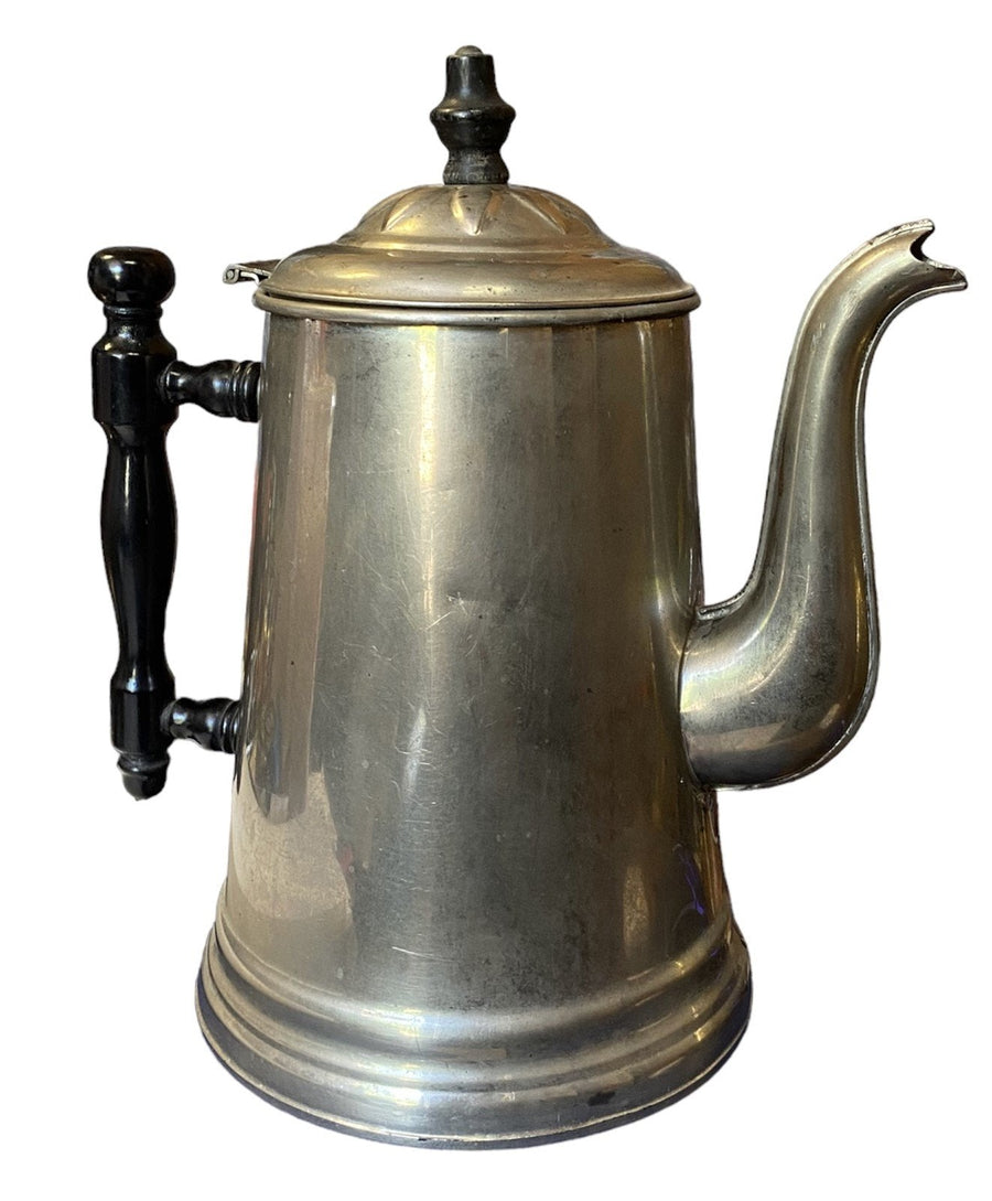 Silver Brass Farmhouse Coffee Pot Antique