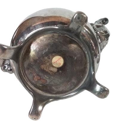 Antique Wm Rogers Vintage Tea/Coffee Pot with Hinged Lid Footed Base 800