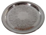 Antique Round Serving Tray Vintage Wm Rogers Silverplate 471