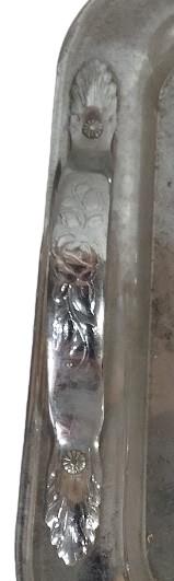 A Danny Wilson Original Vintage Silverplate Handled Serving Tray Floral Design