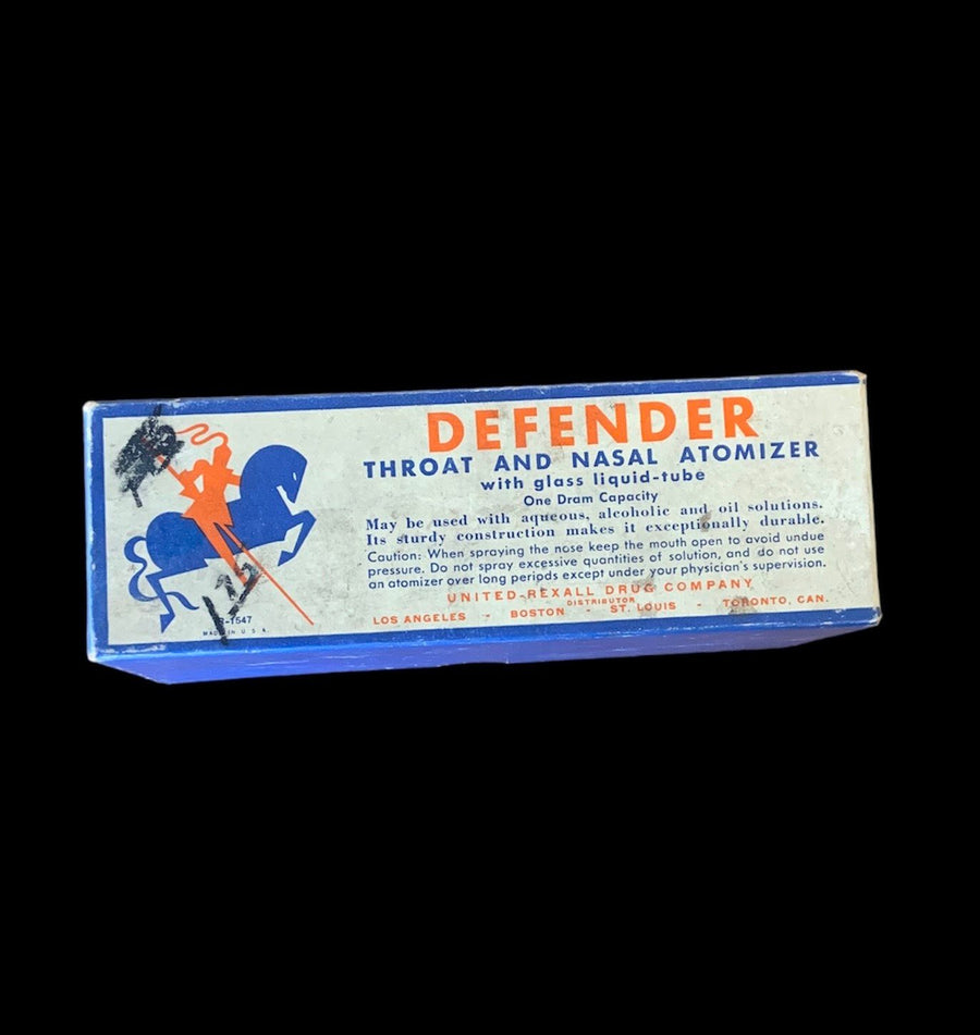 Vintage Atomizer Nasal Throat Defender Medicine Rexall Drug Company Glass R1547