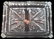 Antique Ashtray Cigarette Holder Vintage Lead Crystal Starburst Design