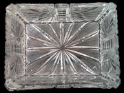 Antique Ashtray Cigarette Holder Vintage Lead Crystal Starburst Design