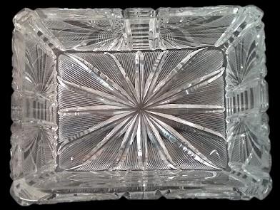 Antique Ashtray Cigarette Holder Vintage Lead Crystal Starburst Design