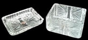 Antique Ashtray Cigarette Holder Vintage Lead Crystal Starburst Design