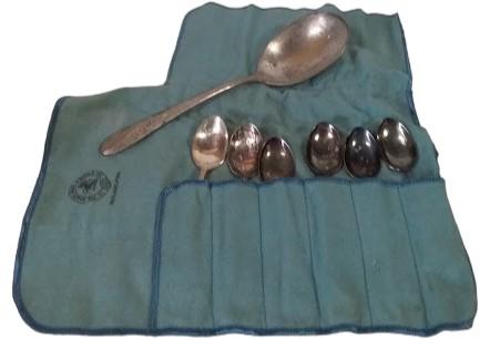 Antique H&T Manufacturing Vintage Silverplate Spoon (6) Serving Spoon